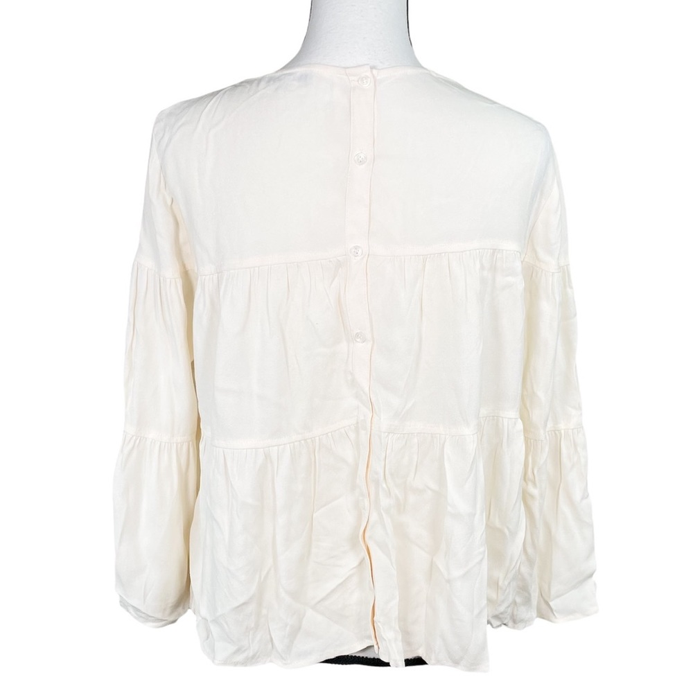 Madewell Pale Blush Pink Tiered Blouse - Picture 3 of 7